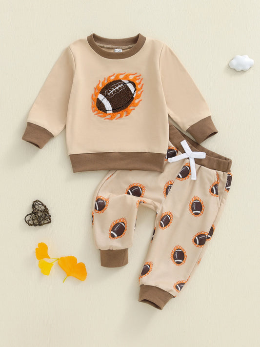 Baby Boy Autumn 2 Piece Hooded Sweatshirt And Pants Set With Cute Animal Print