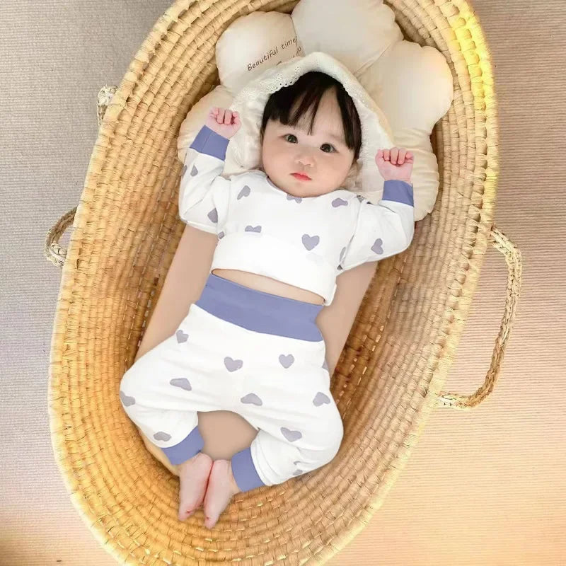 Autumn Winter Baby 2 Piece Cotton Pajama Set Long Sleeve Unisex