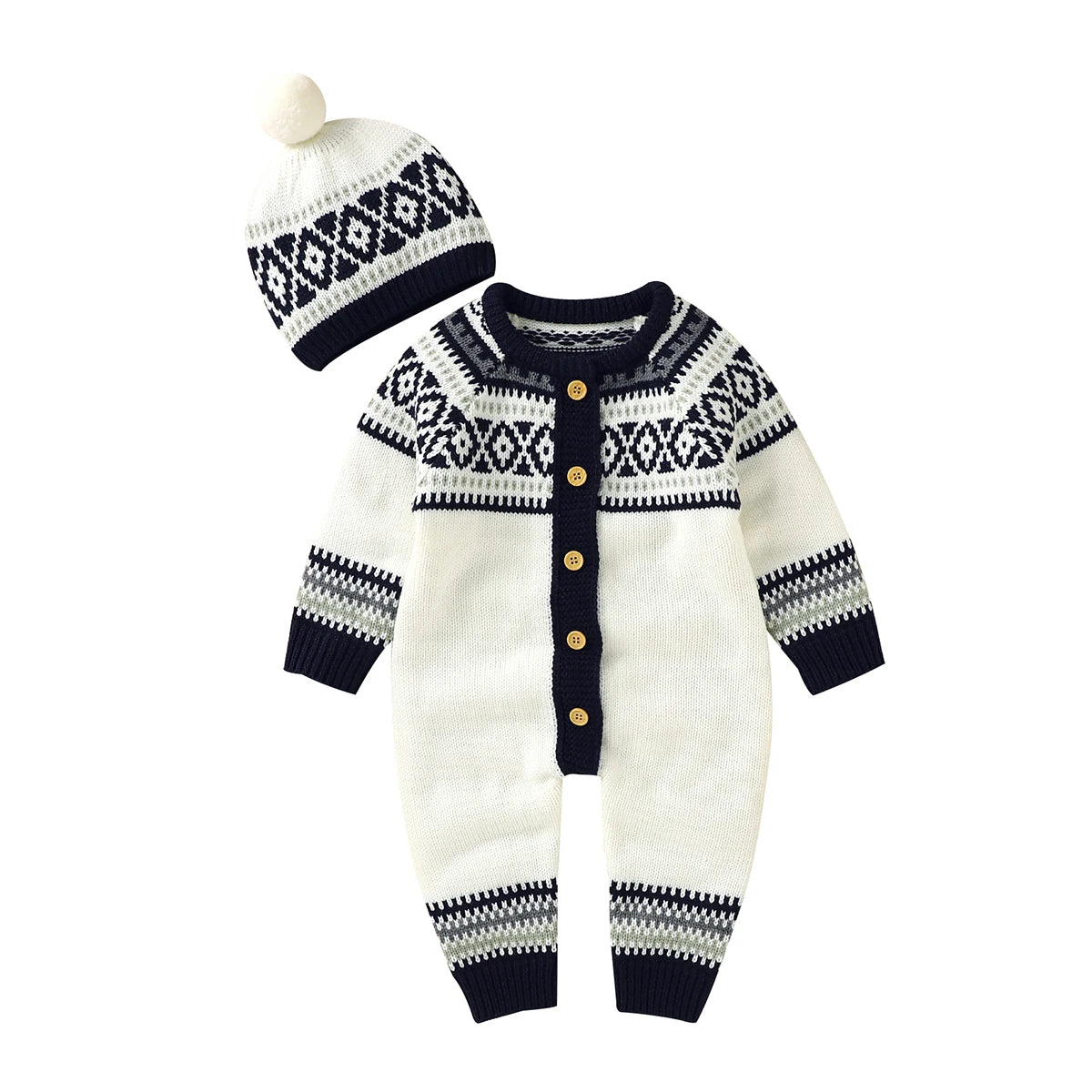 Unisex Newborn Baby Knitted Rompers for Autumn Winter