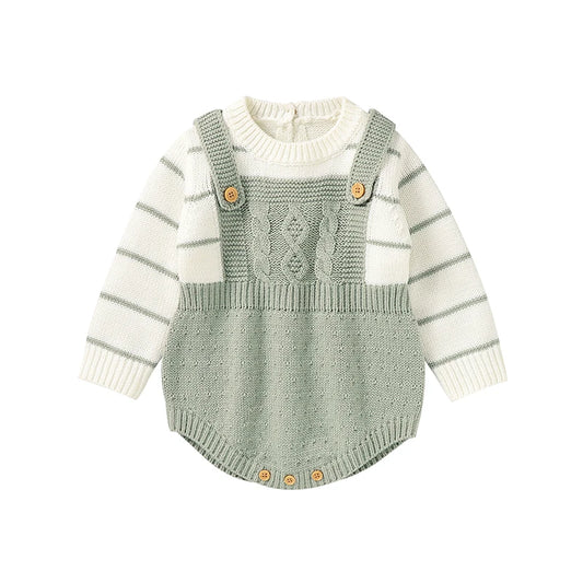 Unisex Newborn Toddler Knitted Bodysuits Long Sleeve Onesie Winter Spring