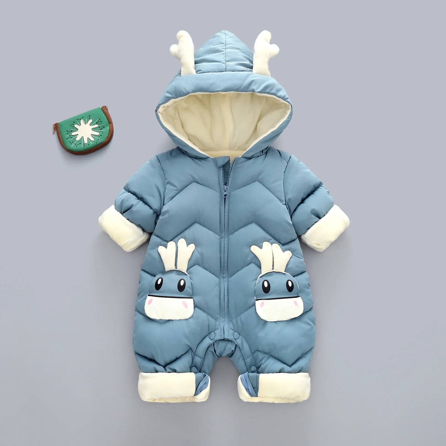 Newborn Warm Winter Baby Hooded Romper Jumpsuit Thick Unisex Snowsuit