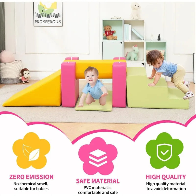 Soft Play Climbing Blocks for Toddlers 6 or 7 Piece Foam Set for Children's Room Baby Climbing Toys