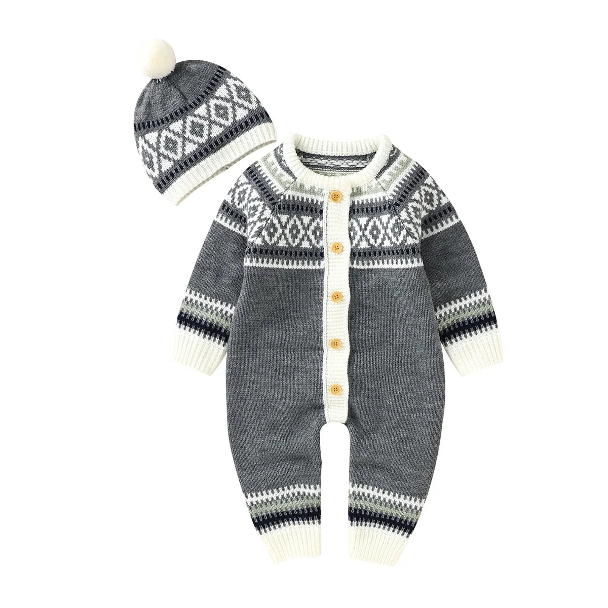 Unisex Newborn Baby Knitted Rompers for Autumn Winter