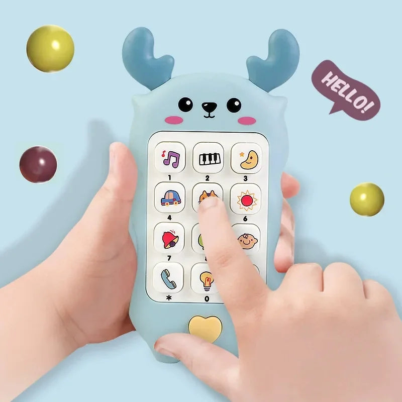 Baby Phone Toy Teether Bilingual Music Learning Toy For Early Education Gift