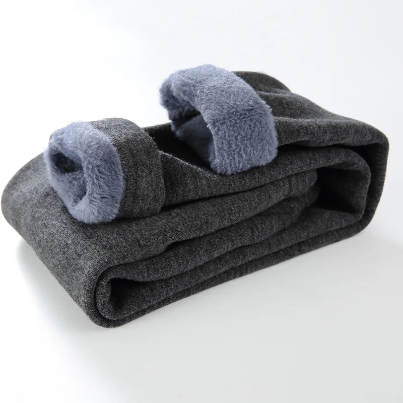 Velvet Dot Leggings For Girls Winter Cotton Stretch Elastic Waist Slim Pants