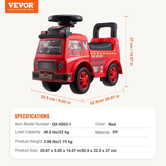 VEVOR Ride On Push Car for Kids with Music Steering Wheel and Under Seat Storage for Toddlers Ages 1 to 3