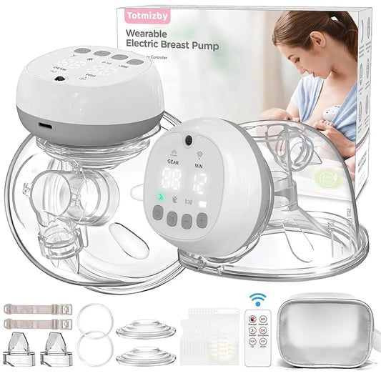 2 Pcs Electric Wearable Breast Pump USB Rechargeable Silent Milk Extractor Automatic Milker for Comfortable Breastfeeding