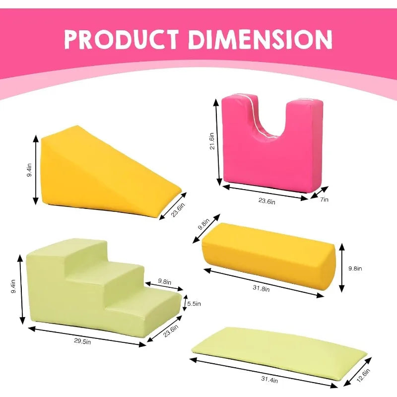 Soft Play Climbing Blocks for Toddlers 6 or 7 Piece Foam Set for Children's Room Baby Climbing Toys
