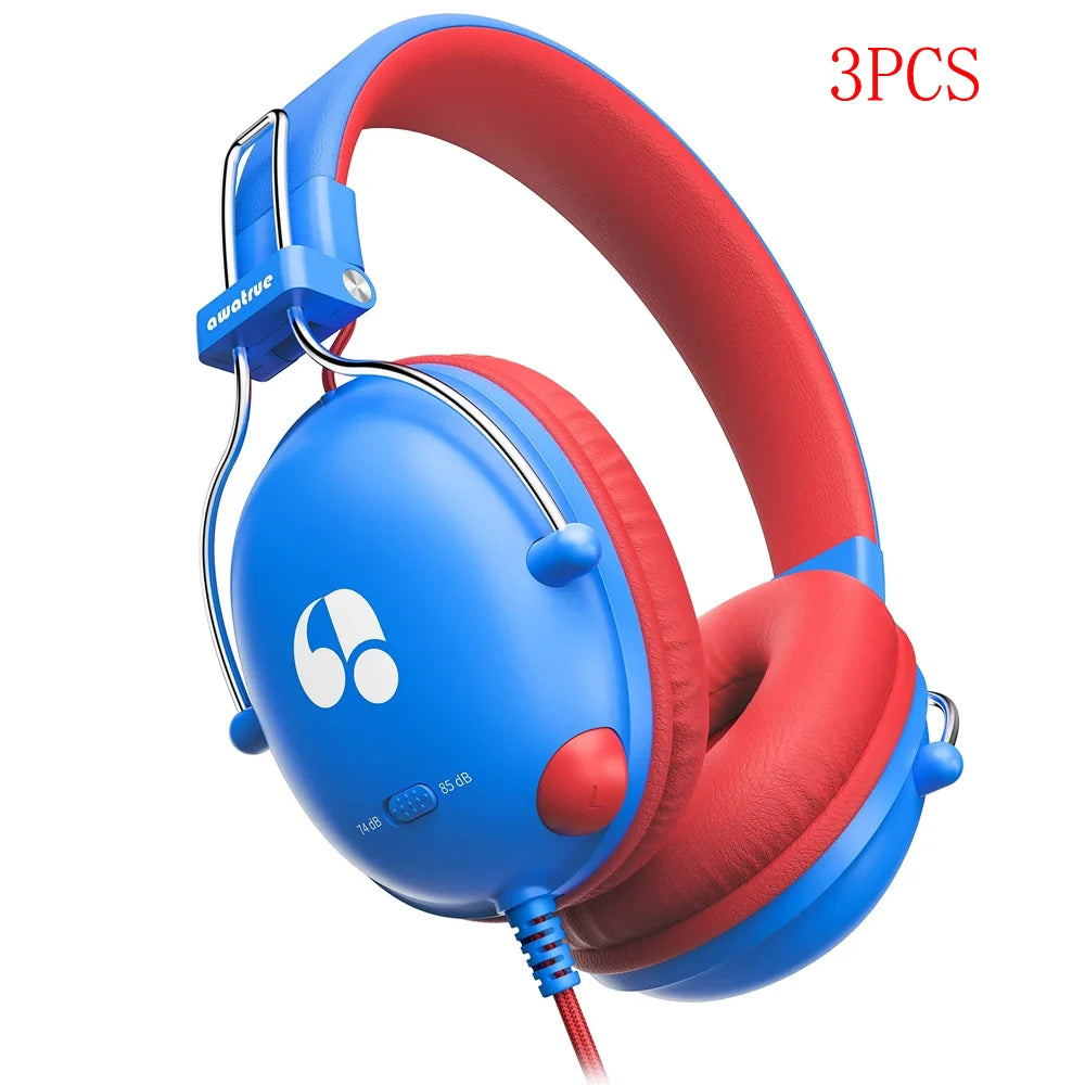 HK05 Kids Study Wired Headphones With Mic Limited 74dB 85dB