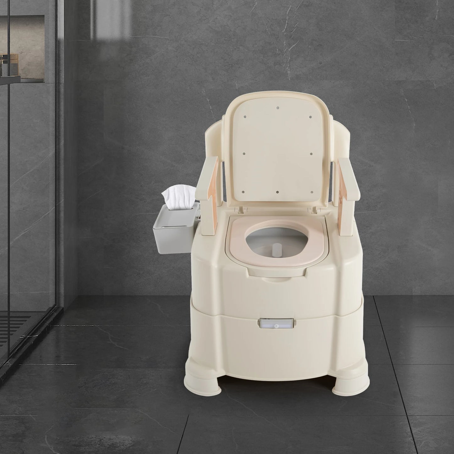 Toilet With Sensor Night Light Portable Bedside Commode Maximum Load 200kg