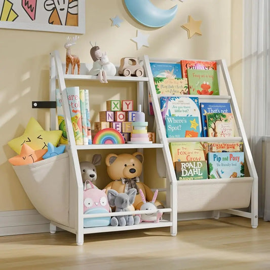 3 Tier Kids Bookshelf And Toy Storage Kids Book Sling Shelf Montessori Baby Toddler Bookshelf For Kids Minimalist Modern Bookcase