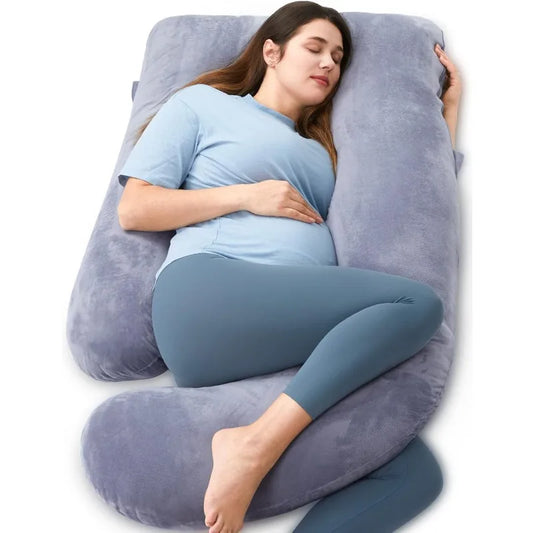 Pregnancy Pillows for Sleeping U Shaped Full Body Maternity Pillow with Removable Cover Support for Back Legs Belly and Hips for Pregnant Women