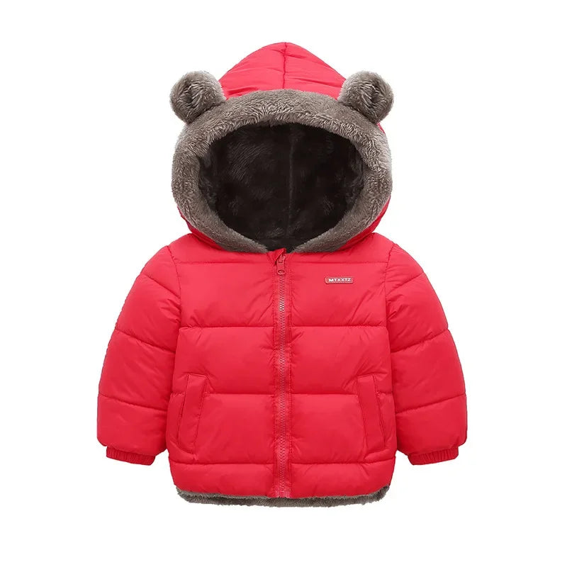 Hooded Baby Winter Jacket for Boys and Girls Cotton Padded Coat