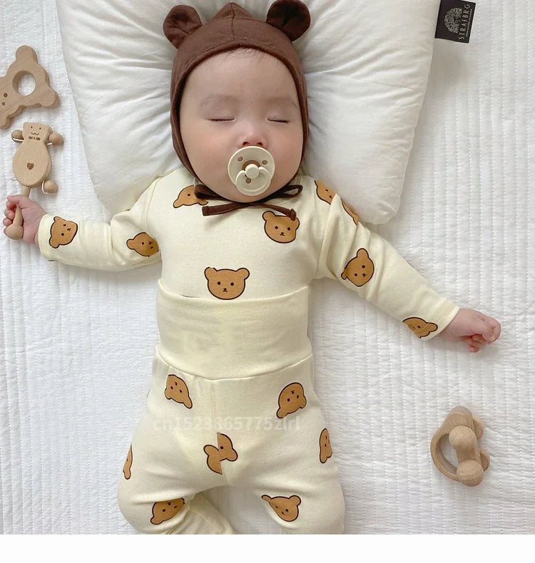 Autumn Winter Baby 2 Piece Cotton Pajama Set Long Sleeve Unisex
