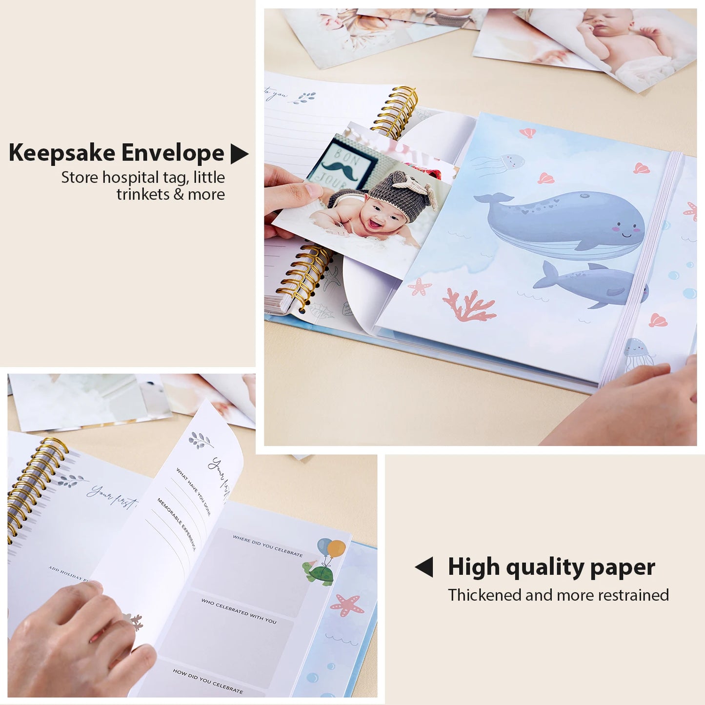 Baby Memory Book Photo Album DIY Pregnancy Diary Cute Animal Keepsake