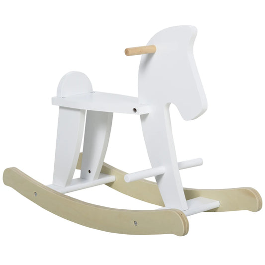 Wooden Rocking Horse Ride On Toy For Kids 1 To 3 Years White