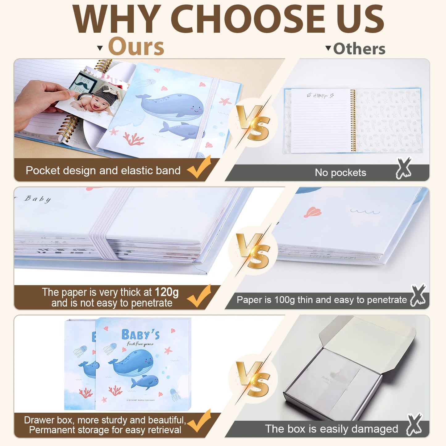 Baby Memory Book Photo Album DIY Pregnancy Diary Cute Animal Keepsake