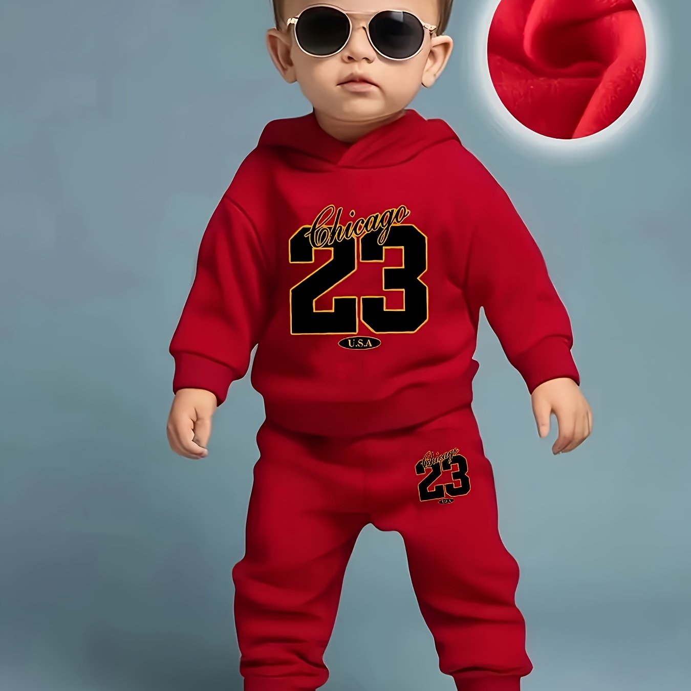 [Sports Two-Piece Set] Sports Hoodie + Trousers Two-Piece Set | Baby Boy Long Sleeve 23 Size Digital Pattern, Spring And Autumn Suitable for Casual Sports, Outdoor