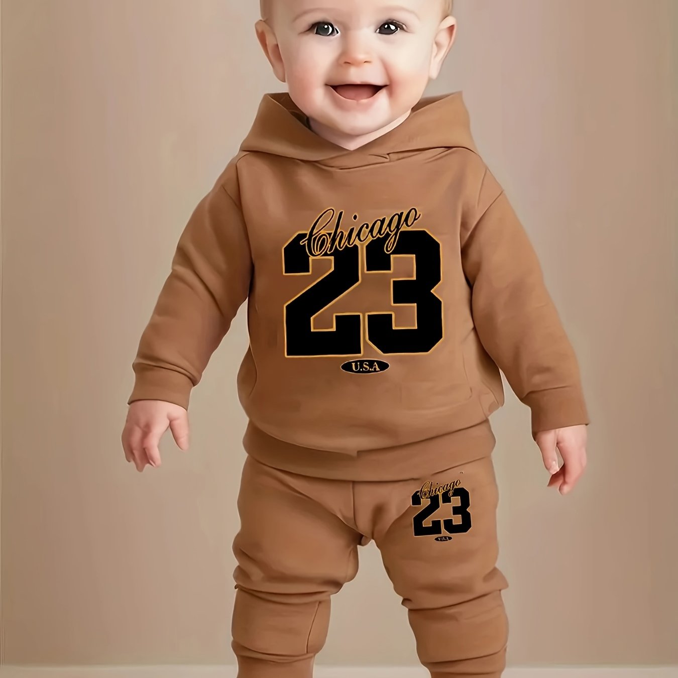 [Sports Two-Piece Set] Sports Hoodie + Trousers Two-Piece Set | Baby Boy Long Sleeve 23 Size Digital Pattern, Spring And Autumn Suitable for Casual Sports, Outdoor