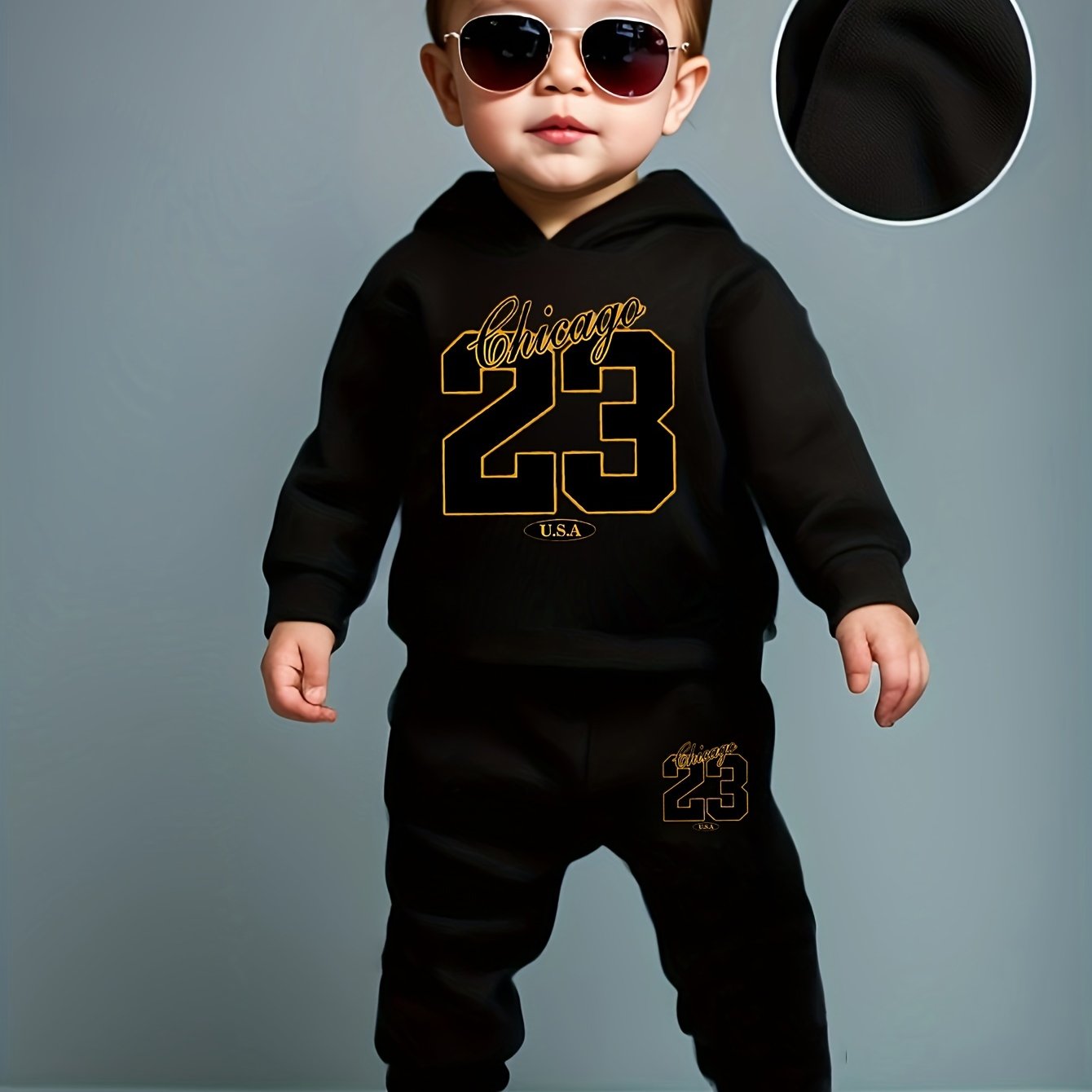 [Sports Two-Piece Set] Sports Hoodie + Trousers Two-Piece Set | Baby Boy Long Sleeve 23 Size Digital Pattern, Spring And Autumn Suitable for Casual Sports, Outdoor
