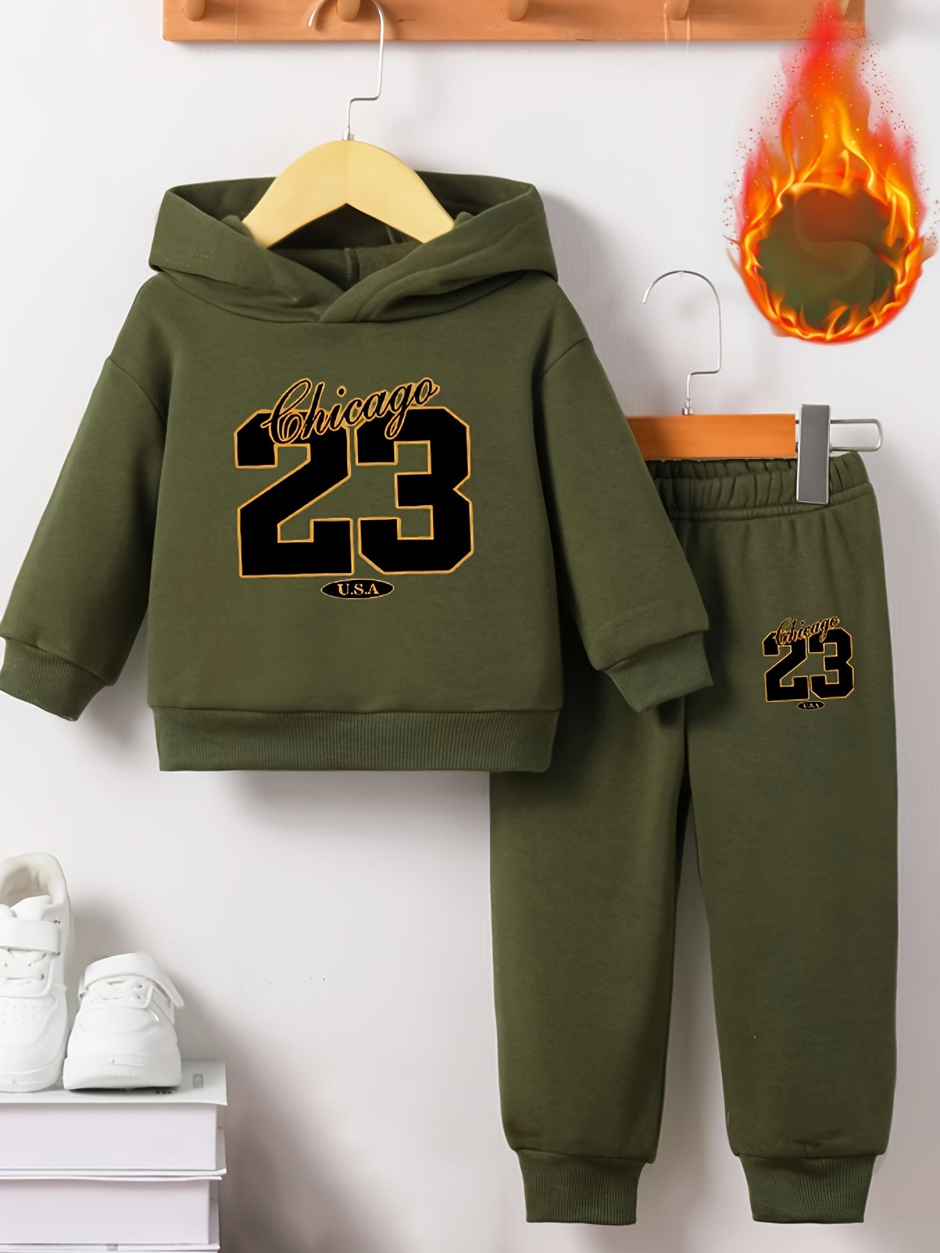 [Sports Two-Piece Set] Sports Hoodie + Trousers Two-Piece Set | Baby Boy Long Sleeve 23 Size Digital Pattern, Spring And Autumn Suitable for Casual Sports, Outdoor