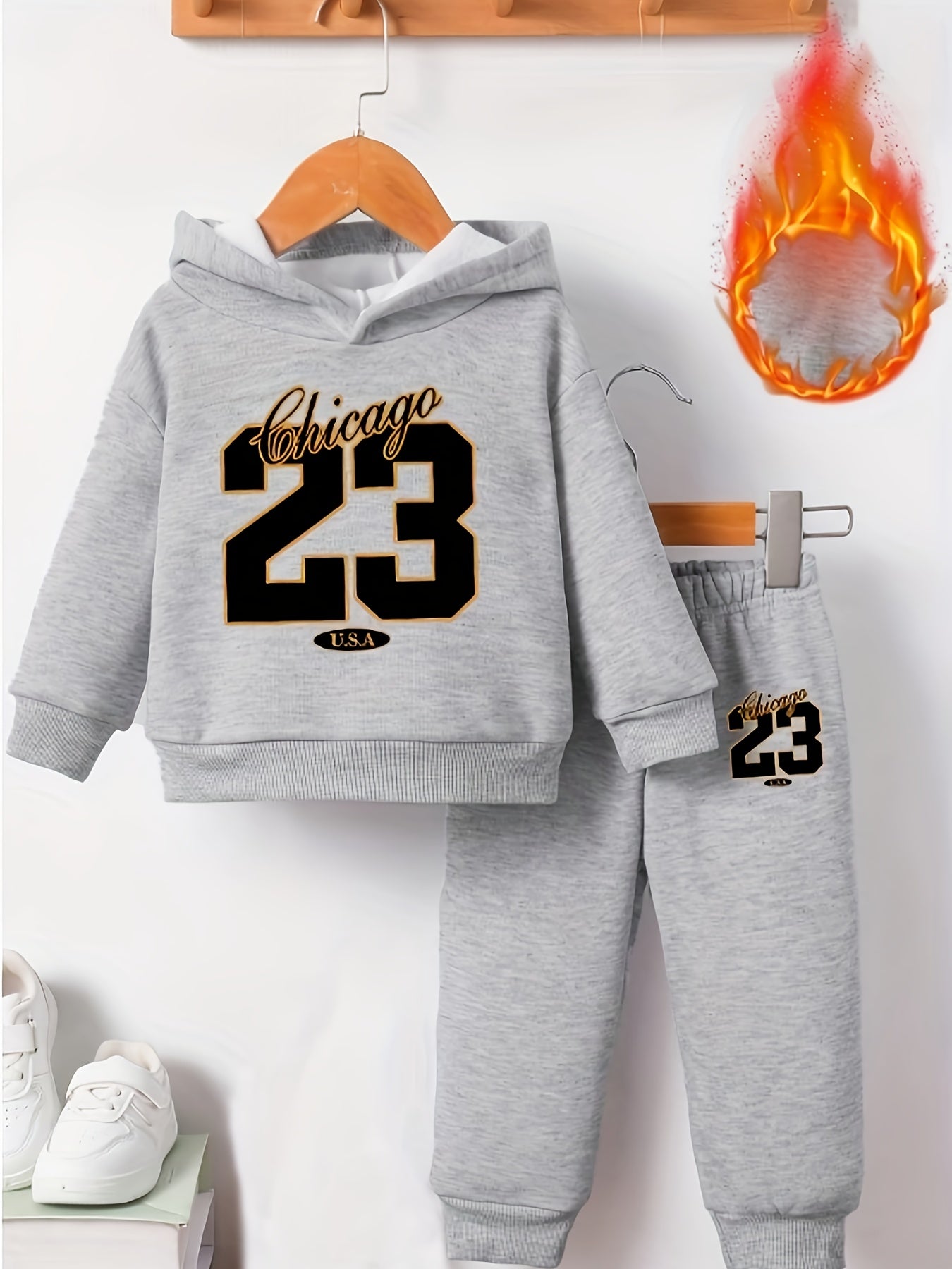 [Sports Two-Piece Set] Sports Hoodie + Trousers Two-Piece Set | Baby Boy Long Sleeve 23 Size Digital Pattern, Spring And Autumn Suitable for Casual Sports, Outdoor