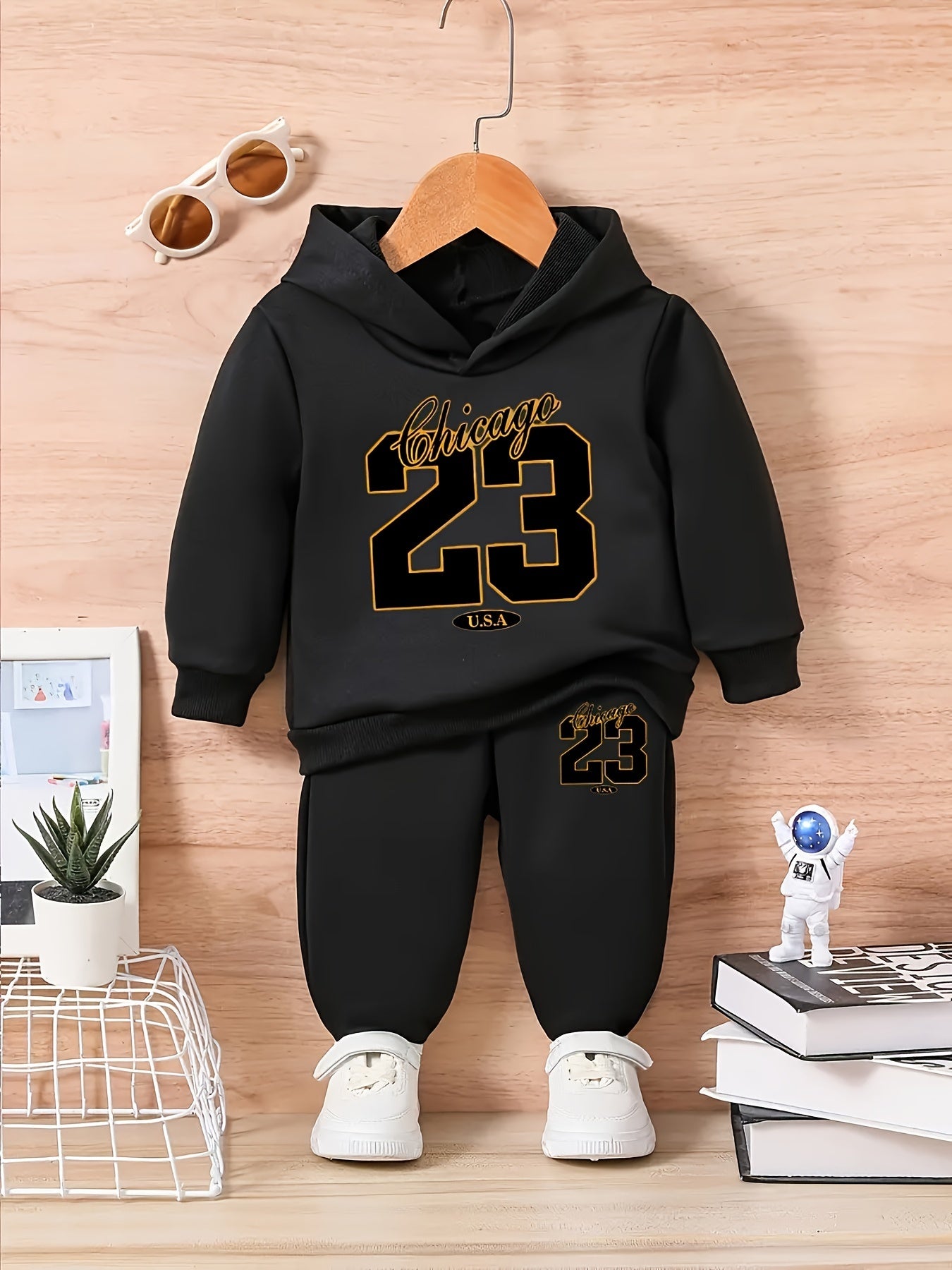 [Sports Two-Piece Set] Sports Hoodie + Trousers Two-Piece Set | Baby Boy Long Sleeve 23 Size Digital Pattern, Spring And Autumn Suitable for Casual Sports, Outdoor