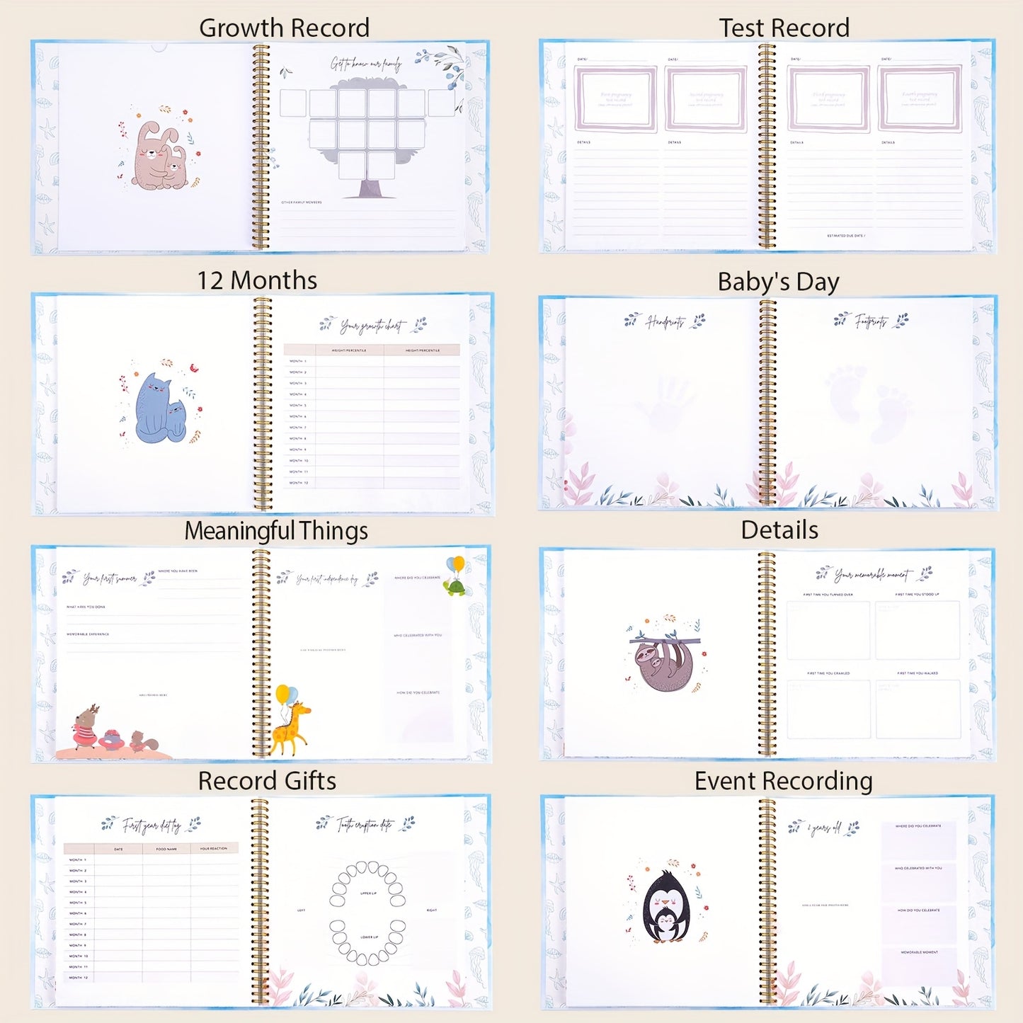 Baby Growth Memory Book DIY Scrapbook Album Birth Souvenir Growth Diary Gift For New Parents Family Growth Memoir
